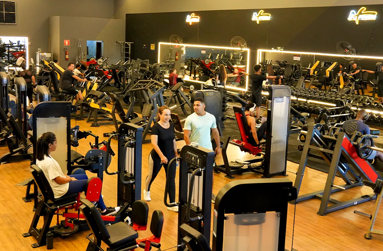 Área de musculação da A+ Fitness